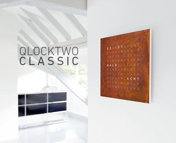 Qlocktwo Classic Wanduhr Cover Creators Edition Rust Seyfert Licht+Design GmbH Qlocktwo Online Shop